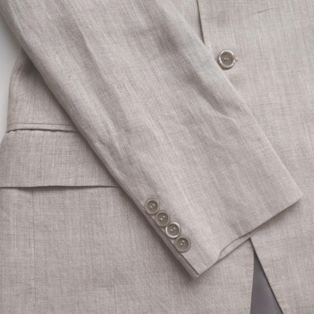 KACHINS Men's Linen Blazer Jacket Custom Made Fully Lined